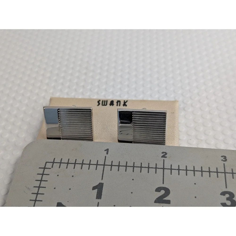 Swank Cuff‎ Links Rectangle Silver Tone Cufflinks